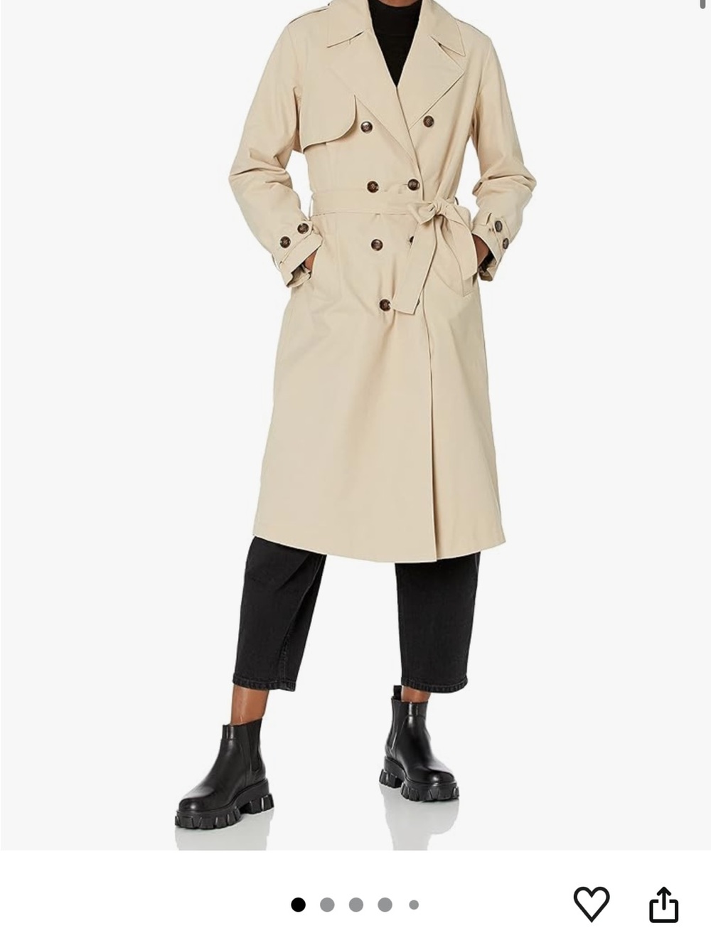 Amazon The Drop Women's Double-Breasted Trench Coat in Light Beige